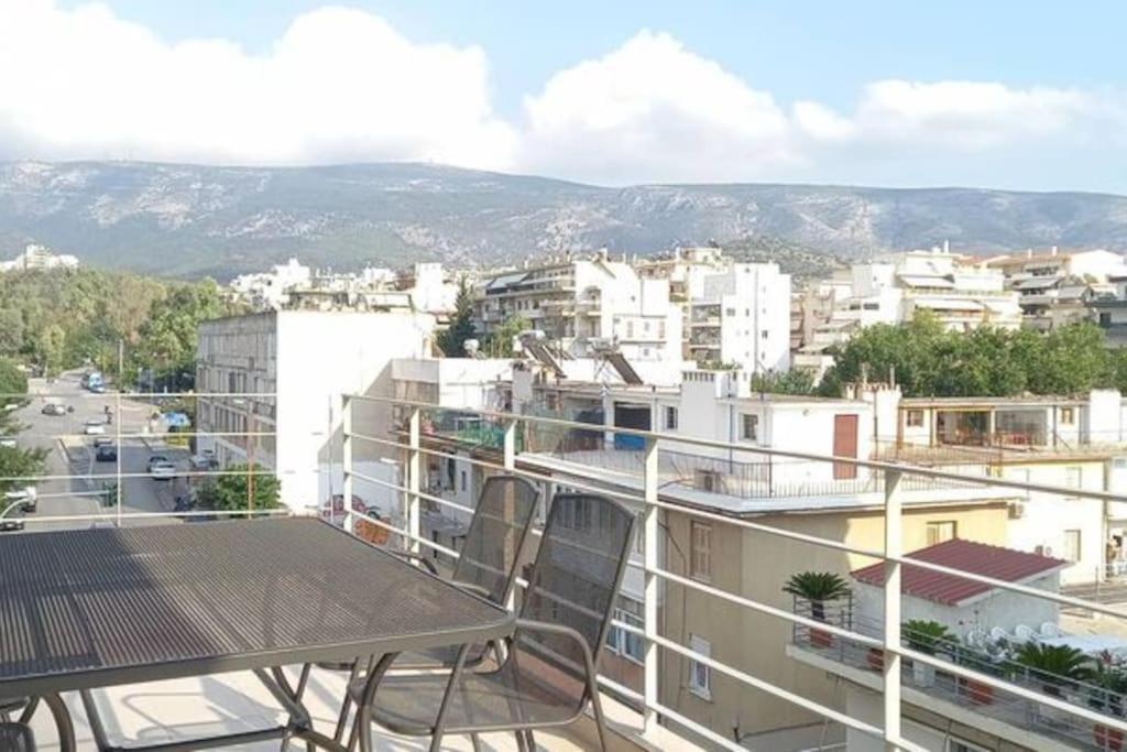 Blue -Spacious 1Bdr Corner Flat/Balcony/View Apartment Athens Exterior photo